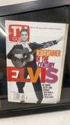 Three TV Guides with Elvis on covers in frame 1997 & 2000. 1a
