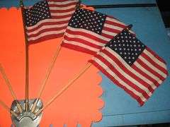 VINTAGE USA FLAG HOLDER FOR BIKES W/ 5 FLAGS