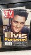 Three TV Guides with Elvis on covers in frame 1997 & 2000. 1a