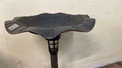 Black plastic birdbath