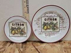 WILLIAMS-SONOMA FRUITS 8" & 6" PLATES. 18C