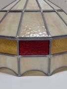 VINTAGE STAINED GLASS HANGING LAMP SHADE. 18D
