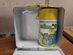COCA-COLA SOFT SIDE COOLER AND VINTAGE SESAME STREET METAL LUNCHBOX. 3B