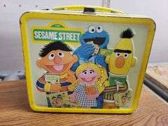 COCA-COLA SOFT SIDE COOLER AND VINTAGE SESAME STREET METAL LUNCHBOX. 3B
