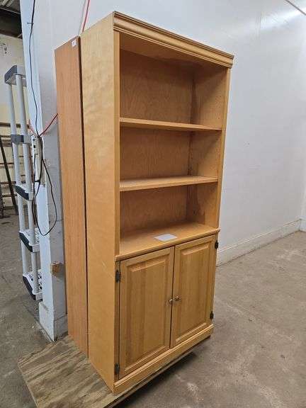 Wooden Bookshelf with Cabinet