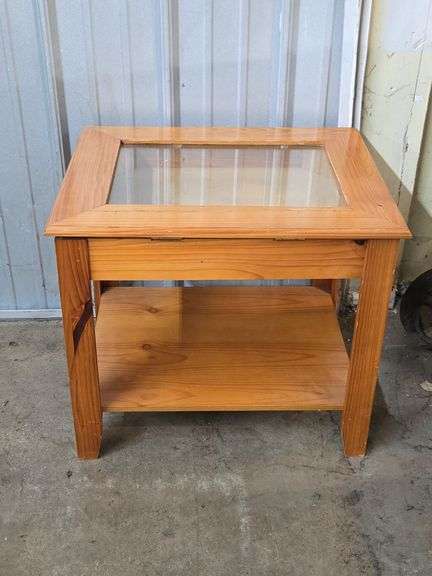 2-Tier Glass Top End Table