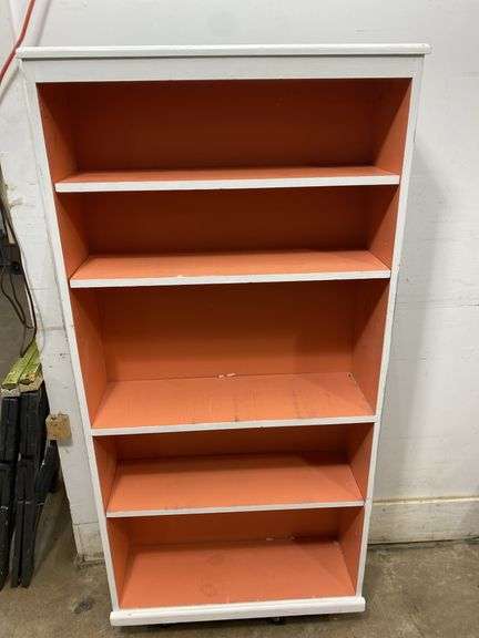 Painted wood bookcase 30" x 9 1/4" x 60" tall
