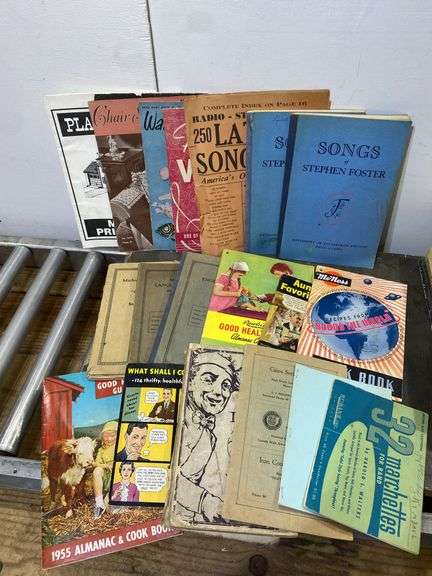 Large lot of vintage cooking booklets, song books, school primers and ...