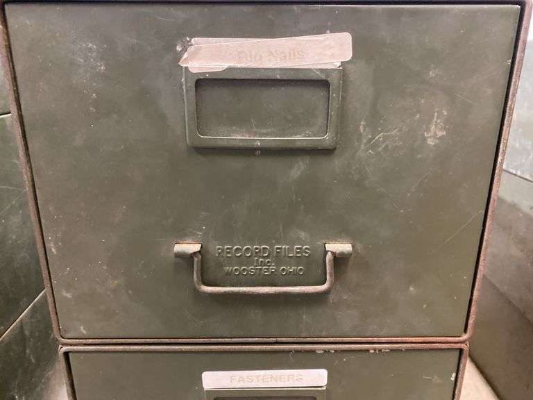 Set of 3 Industrial file drawers - each 11" x 24" x 8.5" tall with contents