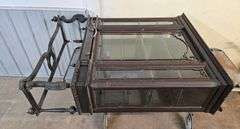 Vintage Ornate Black Carved Wood Display Case
