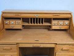 Wooden Roll Top Executive Desk