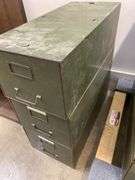 Set of 3 Industrial file drawers - each 11" x 24" x 8.5" tall with contents