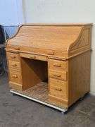 Wooden Roll Top Executive Desk