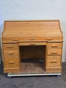 Wooden Roll Top Executive Desk
