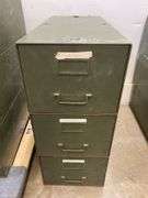 Set of 3 Industrial file drawers - each 11" x 24" x 8.5" tall with contents