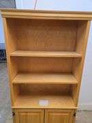 Wooden Bookshelf with Cabinet