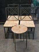 Set of 4 Wicker Dining Chairs & Side Table