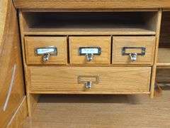 Wooden Roll Top Executive Desk