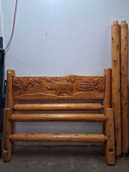 Full size Carved wood bed frame