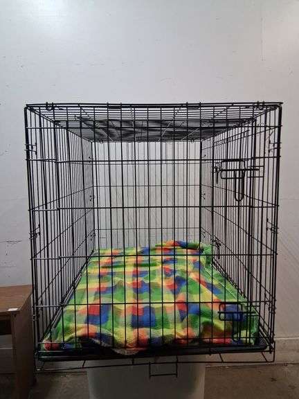 Two door animal kennel, approx 42 x 27 x 29 in