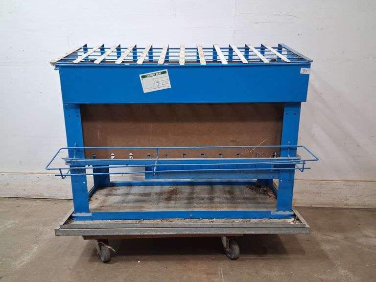 Display stand, labeled for zinc rods, approx 45.5 x 24 x 33 in