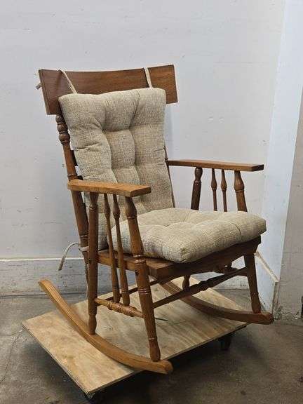 Wooden Rocking Chair with Cushions