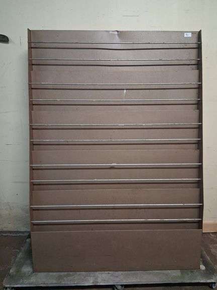 Magazine rack/display, approx 43 x 15 x 60 in