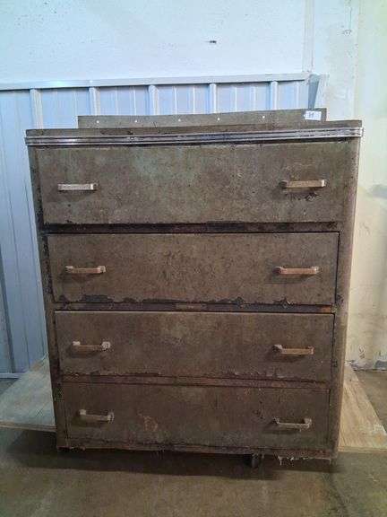 Metal storage with 4 drawers, approx 30.5 x 24 x 36 in