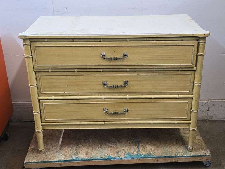 Vintage Henry Link Bali Hai Faux Bamboo 3-Drawer Dresser