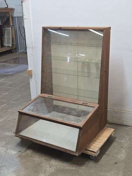 Antique Wood & Glass Showcase