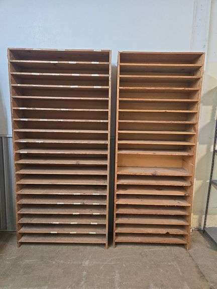 Set of 2 Vintage Wooden Filing Cabinets