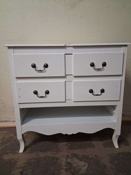 Two drawer dresser with bottom shelf, 33x17x32