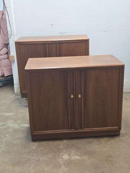 Pair of Matching Mid Century 2-Door Cabinets