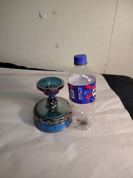 2 Indiana Blue carnival glass