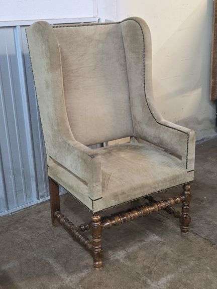 Vintage Upholstered Wingback Chair