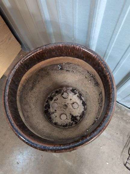 Pottery planter with stand 14.5" x 27" tall