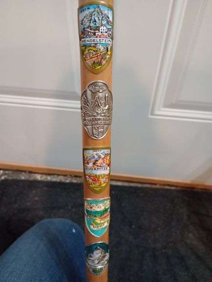 2 Wood walking sticks & 2 wood canes