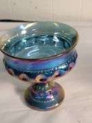 2 Indiana Blue carnival glass