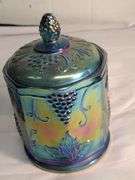 2 Indiana Blue carnival glass