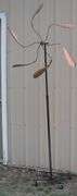7 ft Tall Garden 6 Copper Blade Wind Whirly Yard Art