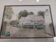Pair of original watercolors by T.P. Fowler in 1912, both signed and titled both 18" x 14.5". 20b