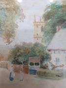 Pair of original watercolors by T.P. Fowler in 1912, both signed and titled both 18" x 14.5". 20b
