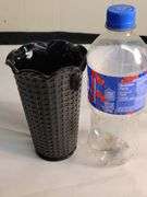Black amethyst glass pressed vase