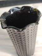 Black amethyst glass pressed vase