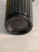 Black amethyst glass pressed vase