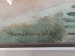 Pair of original watercolors by T.P. Fowler in 1912, both signed and titled both 18" x 14.5". 20b