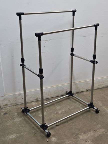 Double Pole Adjustable Clothes Rack