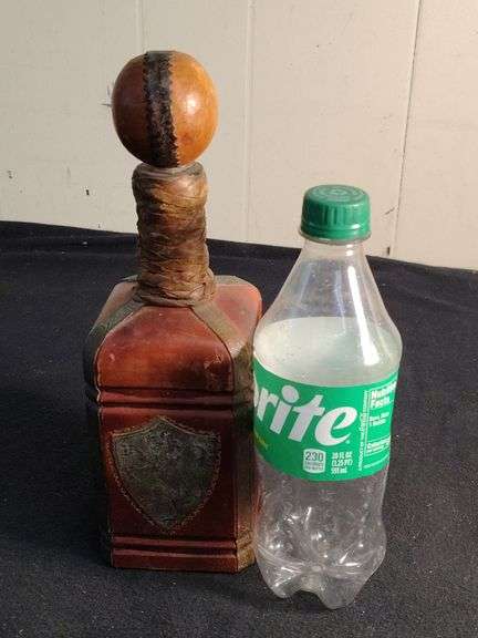 Vintage Italian leather covered decanter