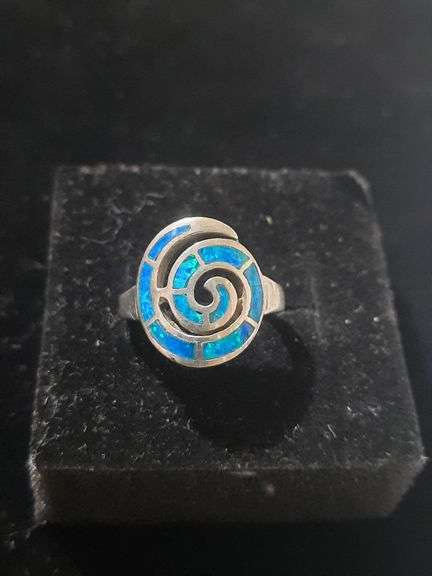 Sterling Silver Fire Opal Ring sz 5.5