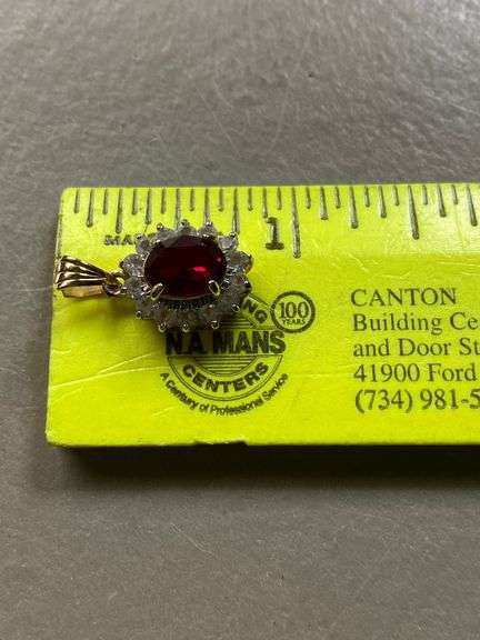 2 red stone pendants